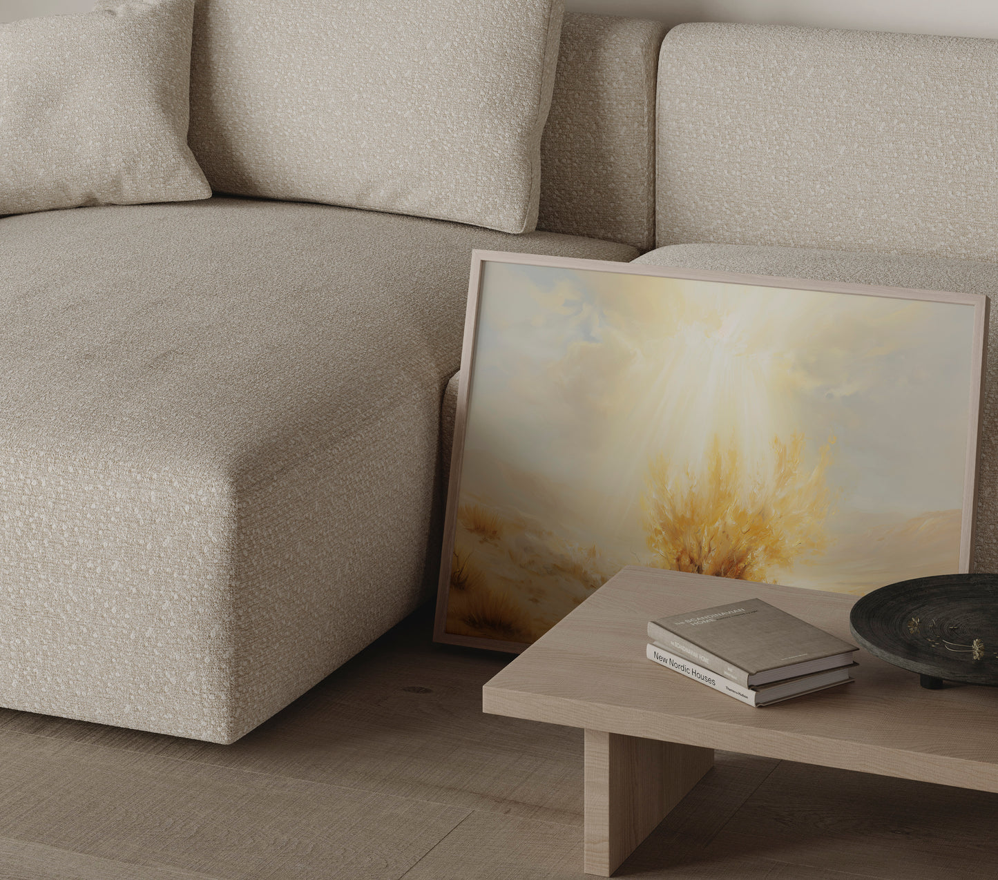 Biblical scene wall art of Moses encountering God’s presence in the burning bush