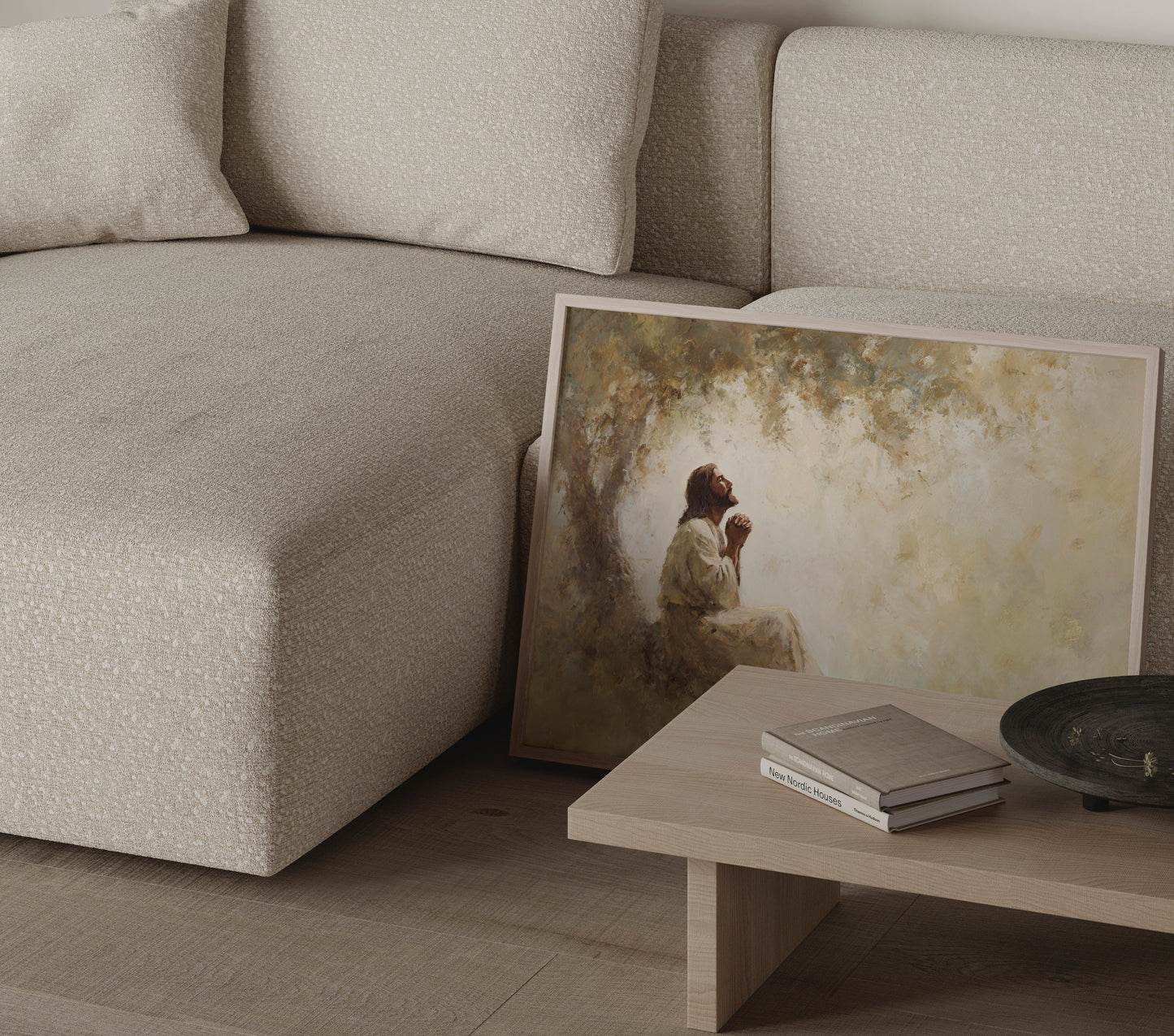 Jesus in Prayer Wall Art Print