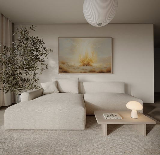 Faith wall art of the burning bush capturing warmth, holiness, and inspiration