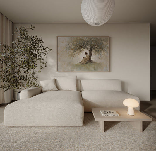 Christian wall art of Jesus reading under a tree, symbolizing wisdom and peace