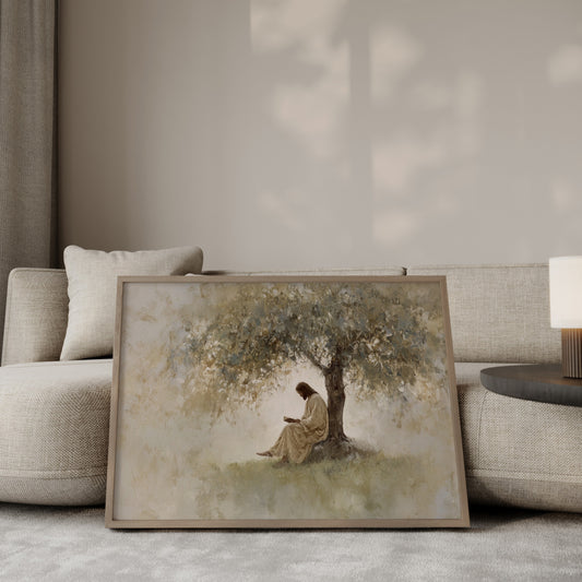 Faith Wall Art Print | Jesus Reading a Book