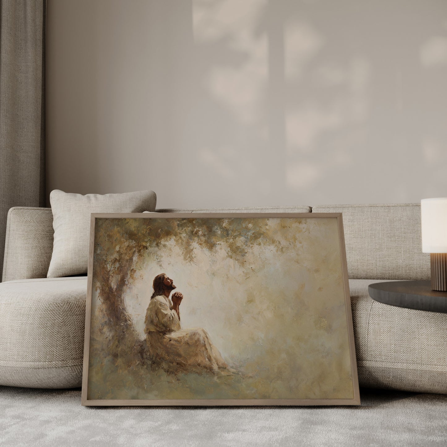 Jesus in Prayer Wall Art Print