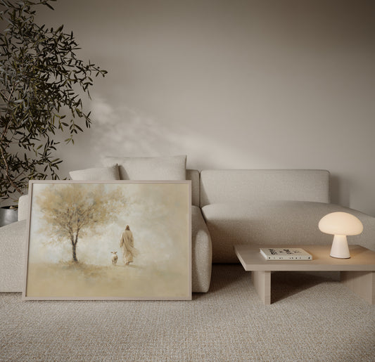 Christian Wall Art Print | Jesus and Lamb